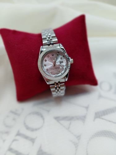 ساعت مچی رولکس Rolex زنانه صفحه نقره ای روشن بدنه تمام نقره ای